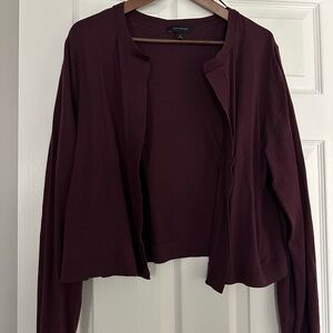 Ann Taylor Deep Burgundy Cardigan
